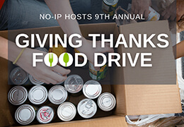 No-IP Hosts 9th Annual Giving Thanks (Virtual) Food Drive